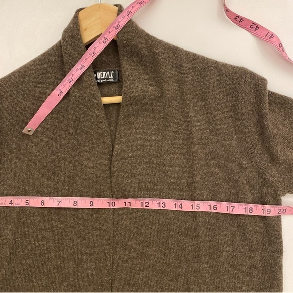 Beryll || Open Front Cashmere Cardigan Long Brown NWT OSFM - Picture 9 of 9